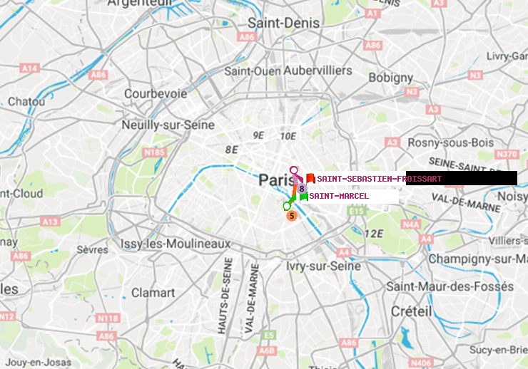 plan itinéraire ratp de Saint-Marcel à Saint-Sébastien-Froissart