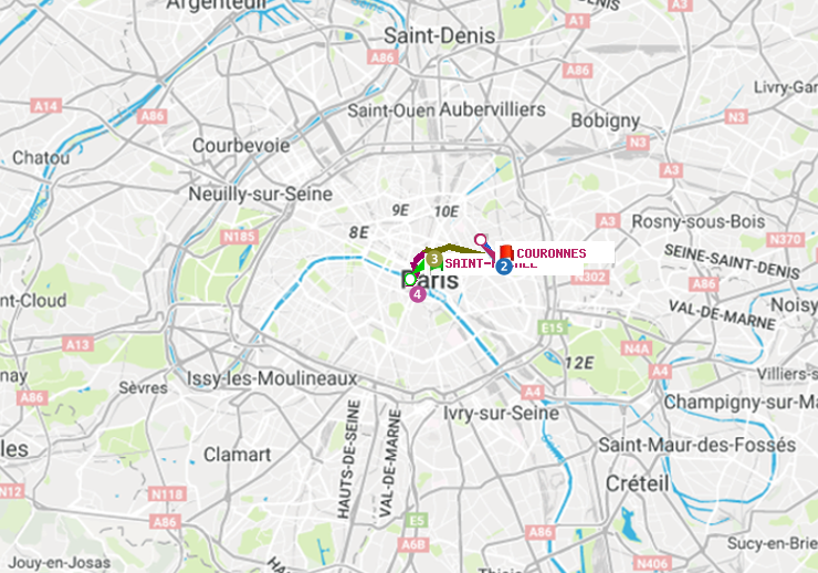 plan itinéraire ratp de Saint-Michel à Couronnes