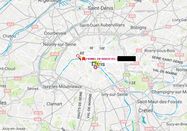 plan itinéraire ratp de Saint-Michel à Franklin-Roosevelt