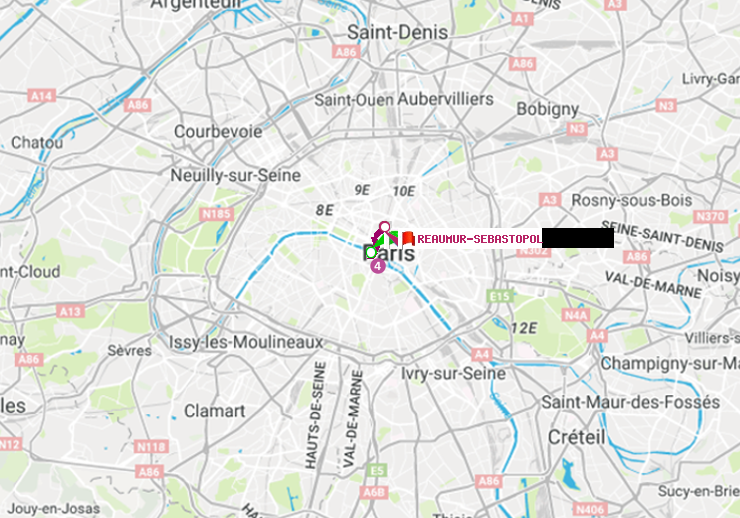 plan itinéraire ratp de Saint-Michel à Réaumur-Sébastopol