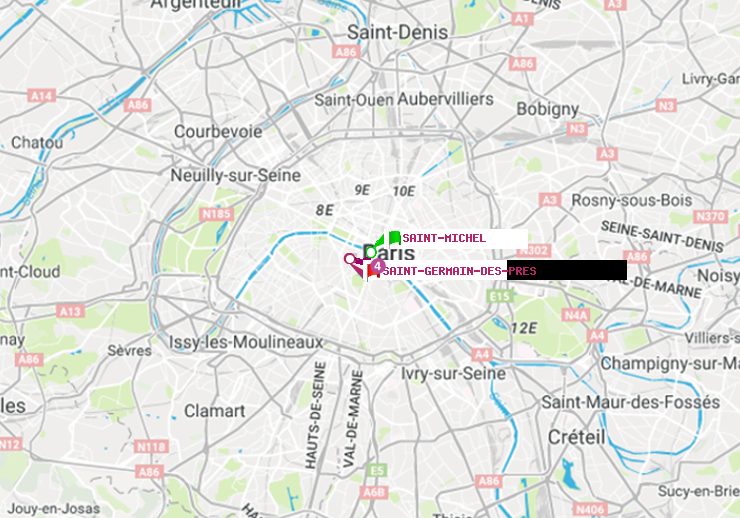 plan itinéraire ratp de Saint-Michel à Saint-Germain des Prés
