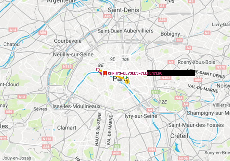 plan itinéraire ratp de Saint-Paul (Le Marais) à Champs-Elysées-Clémenceau