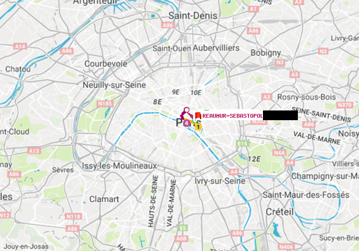 plan itinéraire ratp de Saint-Paul (Le Marais) à Réaumur-Sébastopol