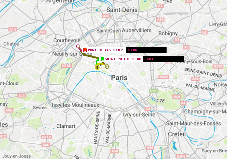 plan itinéraire ratp de Saint-Philippe du Roule à Pont de Levallois-Bécon