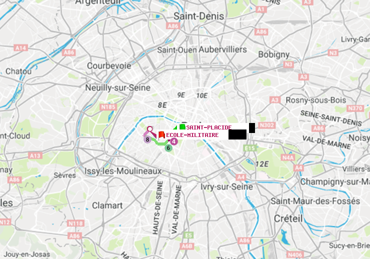 plan itinéraire ratp de Saint-Placide à Ecole Militaire