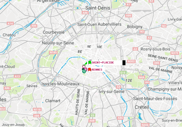 plan itinéraire ratp de Saint-Placide à Rennes