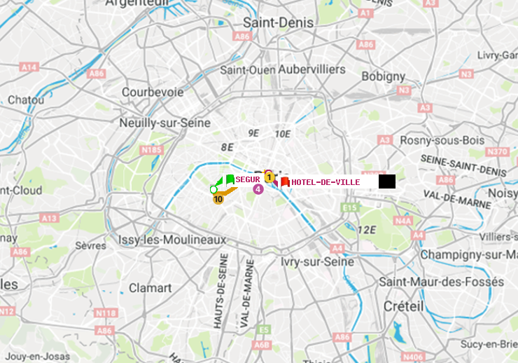 plan itinéraire ratp de Ségur à Hôtel de Ville
