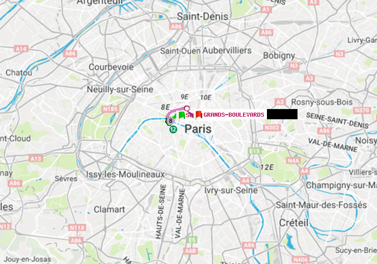 plan itinéraire ratp de Solférino à Grands Boulevards