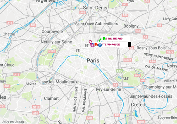 plan itinéraire ratp de Stalingrad à Château Rouge