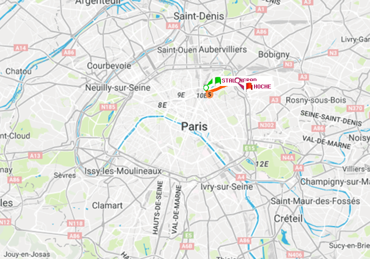 plan itinéraire ratp de Stalingrad à Hoche