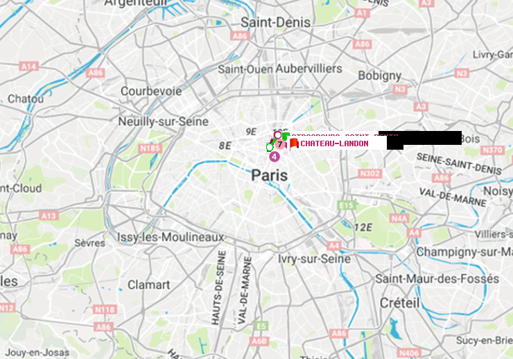 plan itinéraire ratp de Strasbourg-Saint-Denis à Château Landon