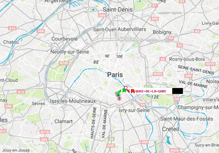 plan itinéraire ratp de Tolbiac à Quai de la Gare