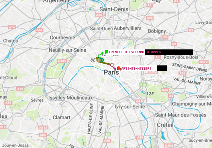 plan itinéraire ratp de Trinité-d