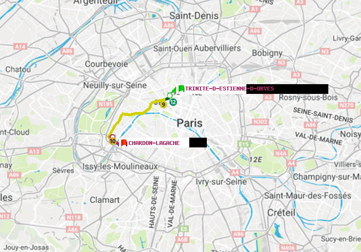 plan itinéraire ratp de Trinité-d