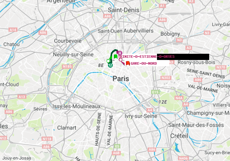 plan itinéraire ratp de Trinité-d