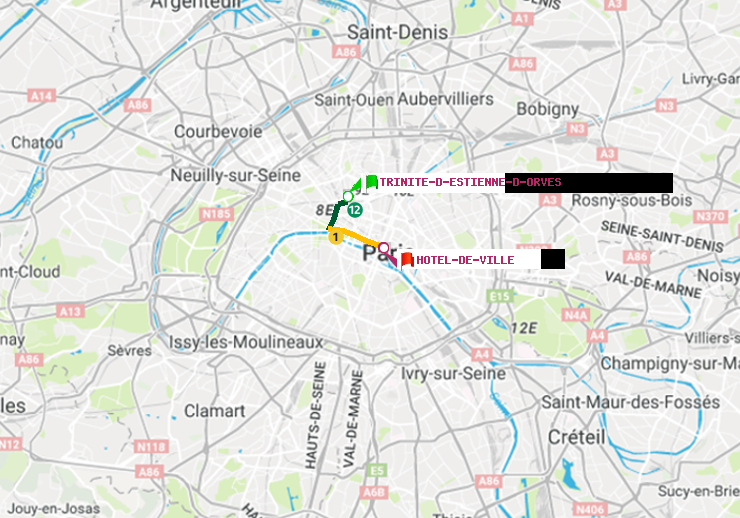 plan itinéraire ratp de Trinité-d