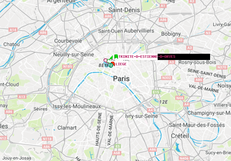plan itinéraire ratp de Trinité-d