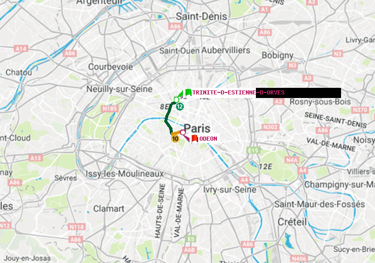 plan itinéraire ratp de Trinité-d