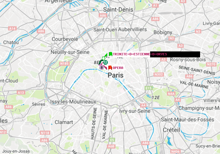 plan itinéraire ratp de Trinité-d
