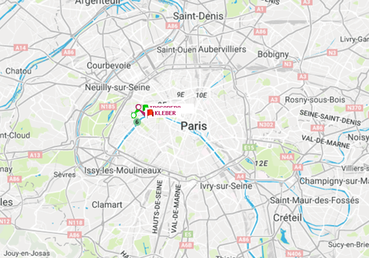 plan itinéraire ratp de Trocadéro à Kléber