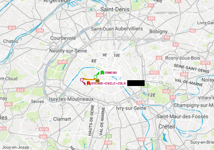 plan itinéraire ratp de Vaneau à Avenue Emile-Zola