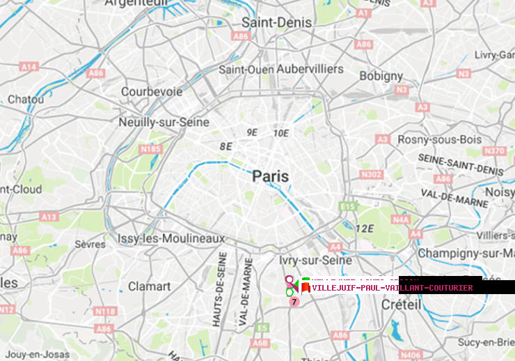 plan itinéraire ratp de Villejuif-Louis Aragon à Villejuif-Paul Vaillant Couturier (Hôpital Paul Brousse)