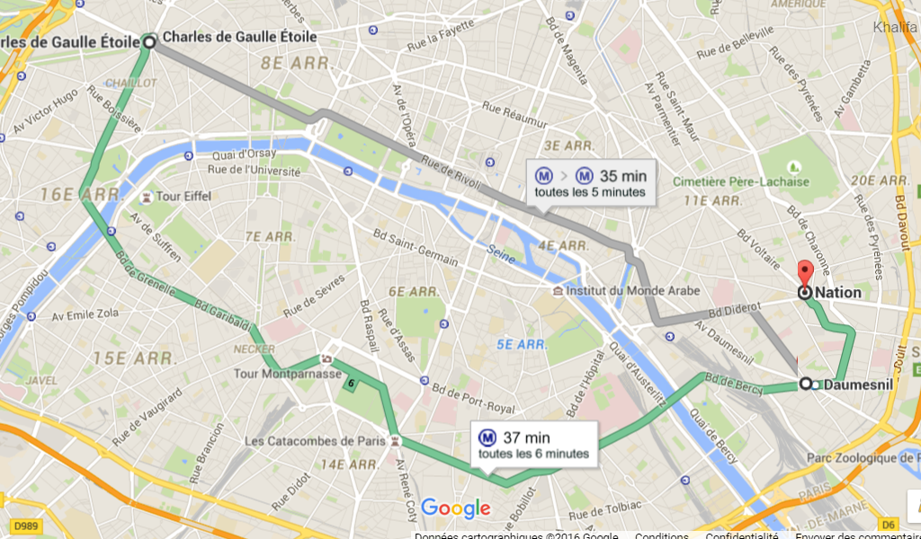 Carte du métro 6